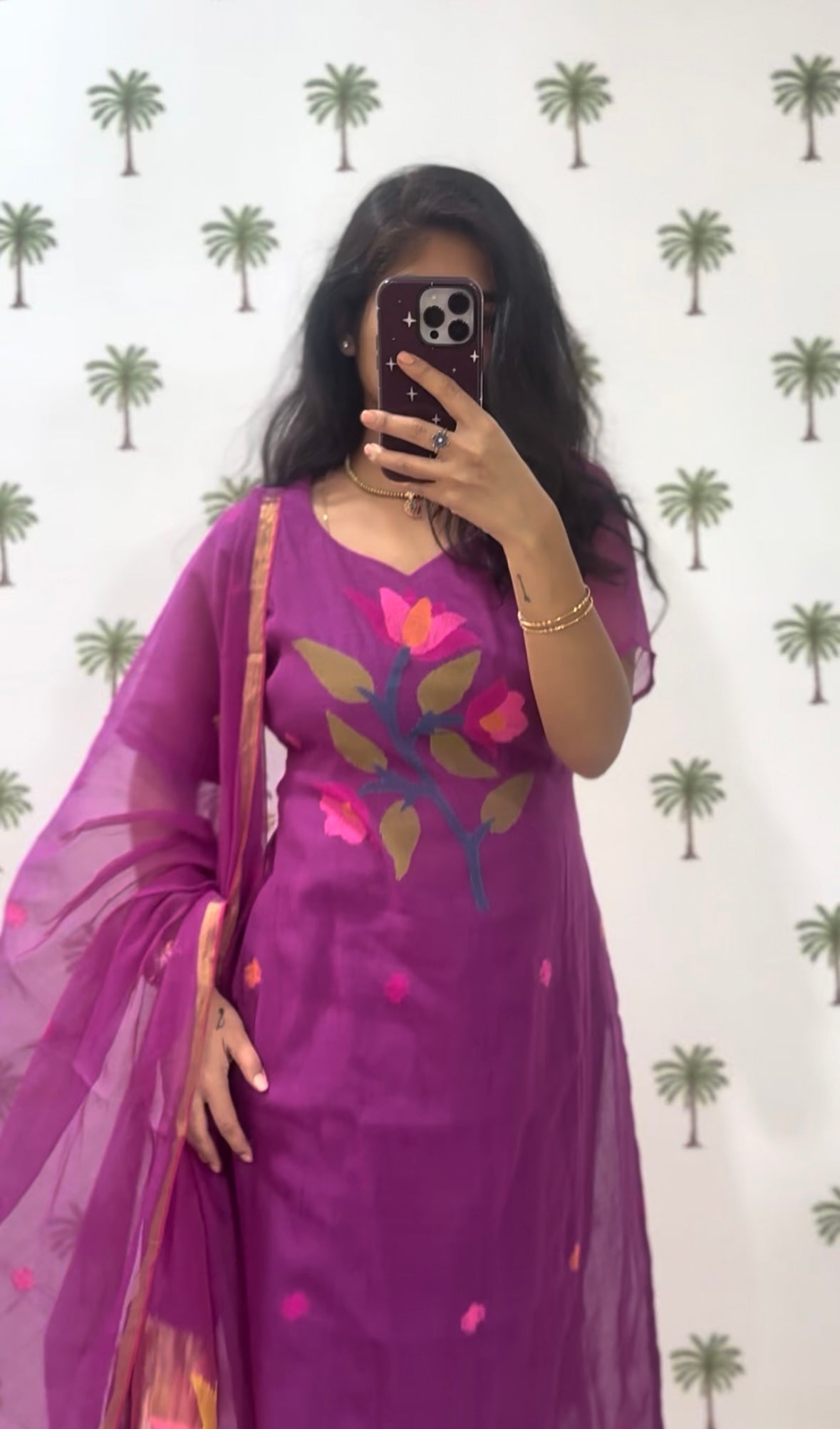 Kushboo lotus jamdhani silk set