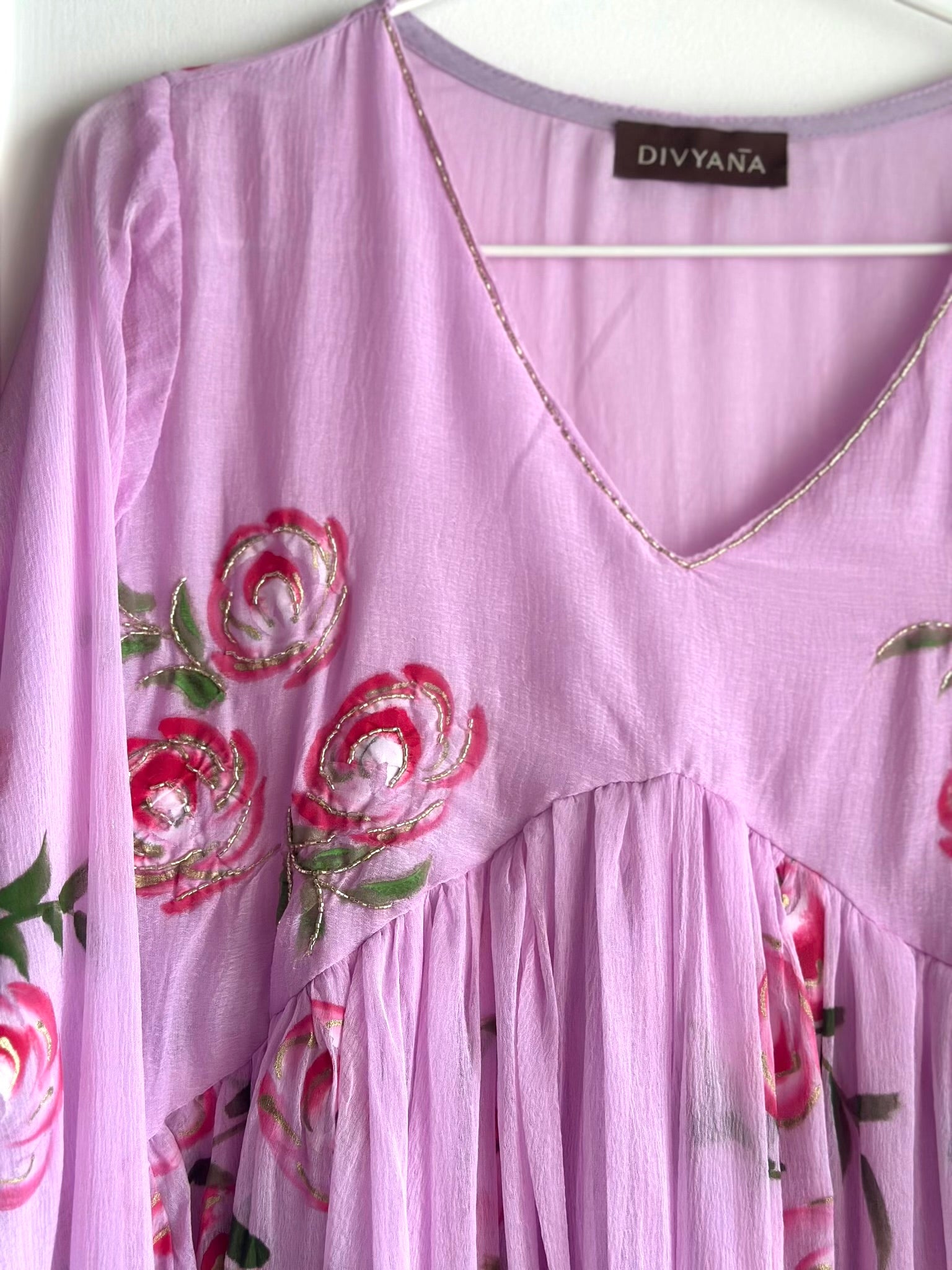 Cherry blossom chiffon anarkali set