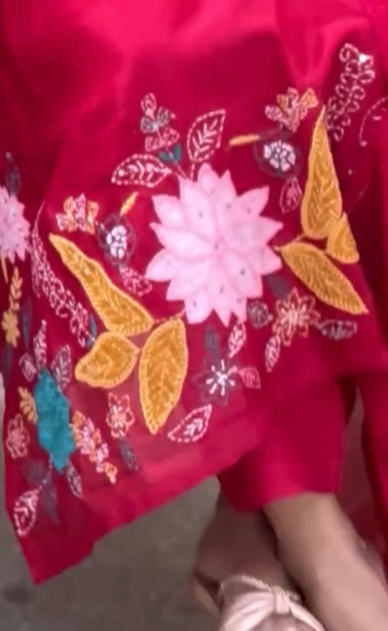 Kaluva cotton silk embroided set