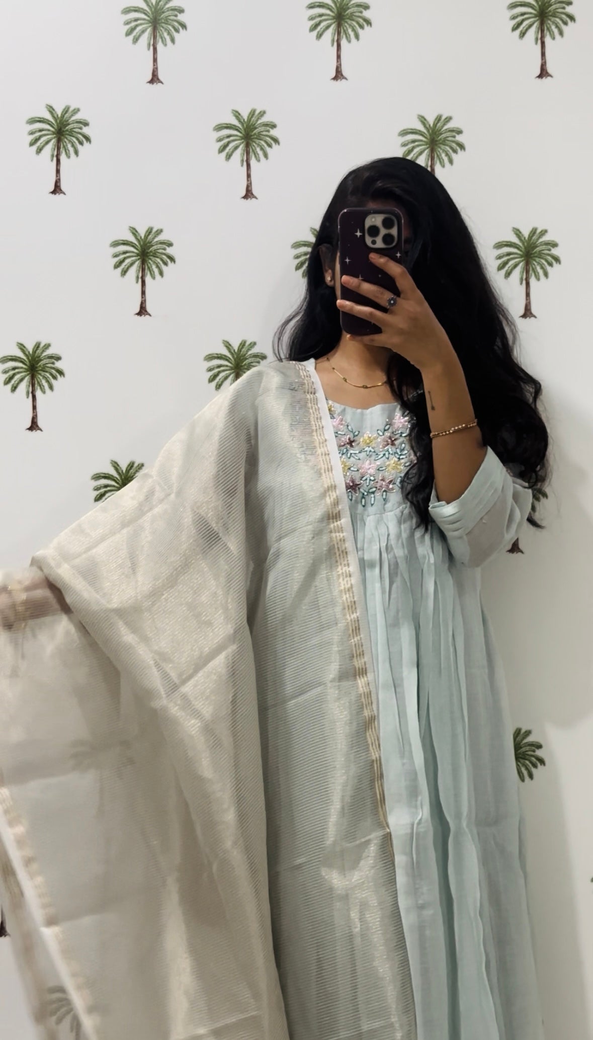 Mint Whisper Chanderi Set
