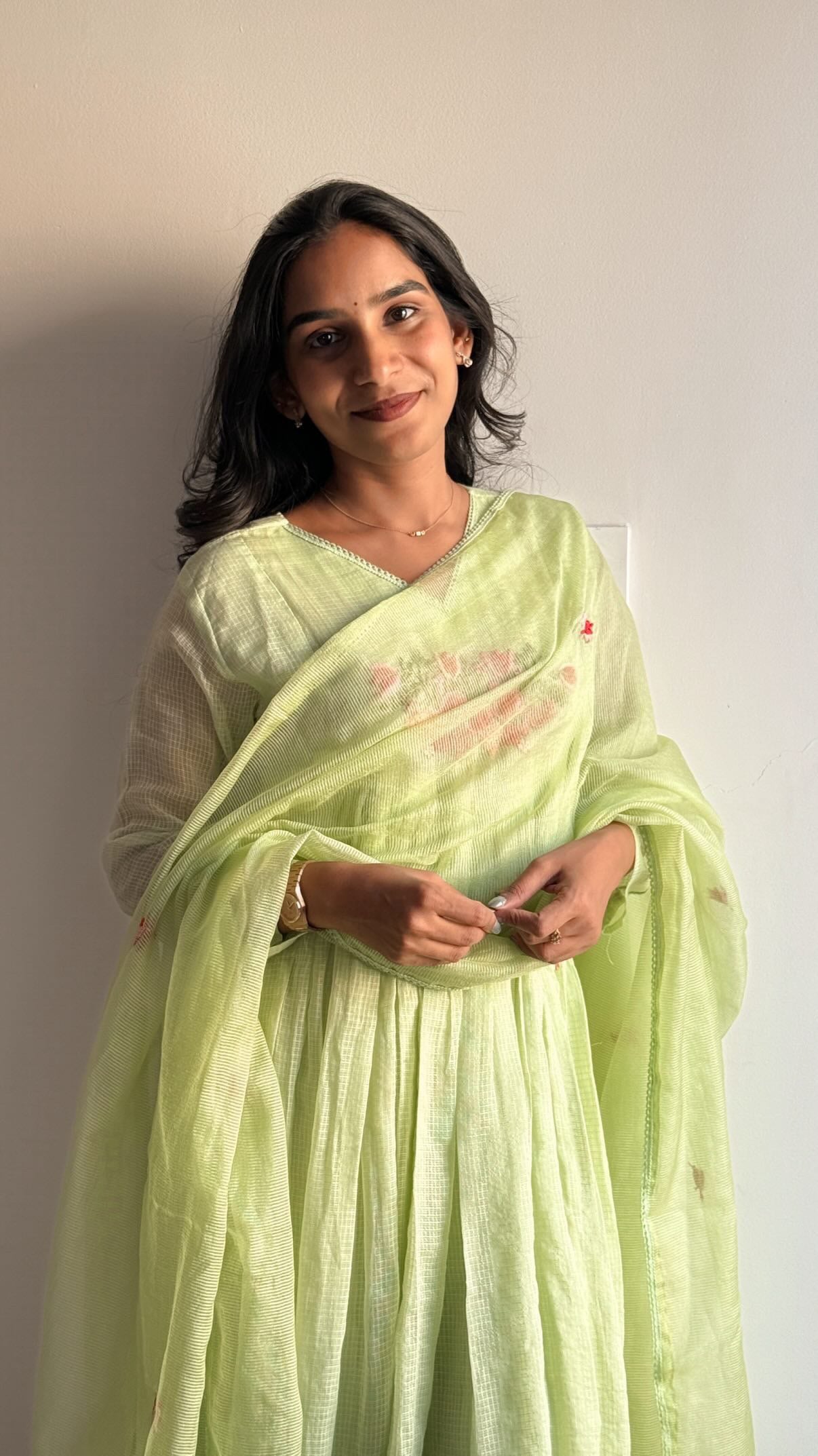 Pista green anarkali