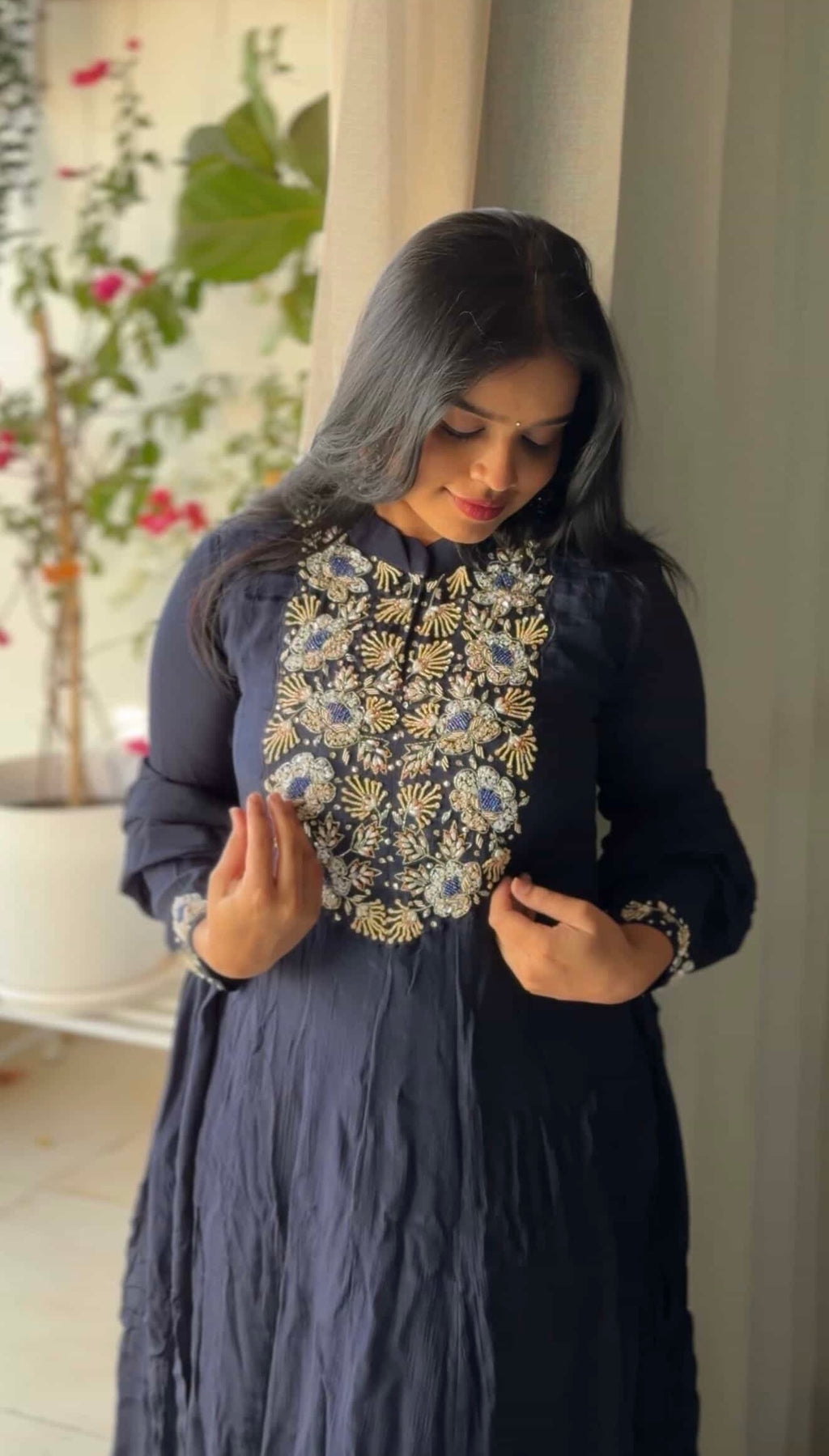 Tarini midnight blue anarkali