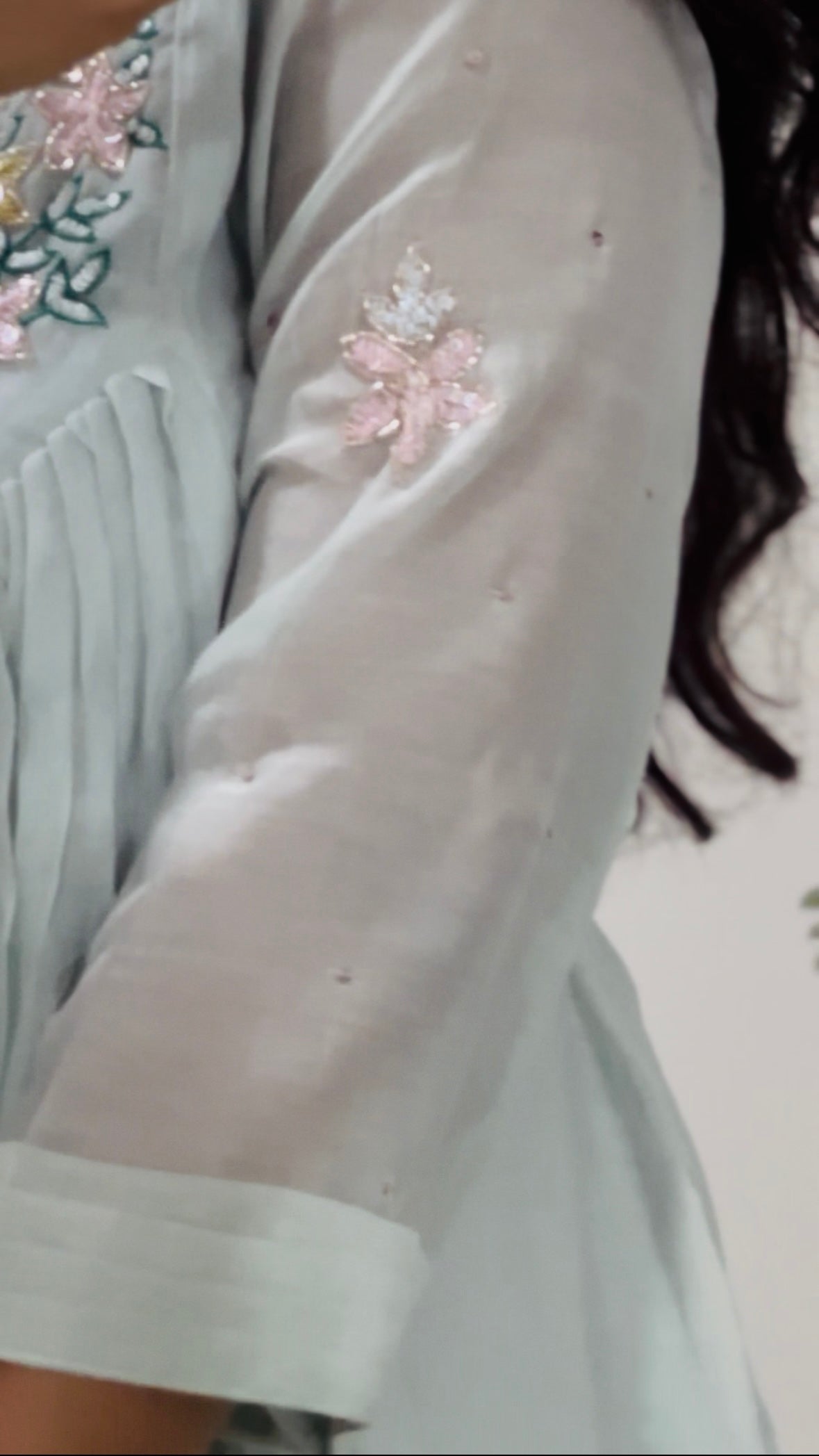 Mint Whisper Chanderi Set