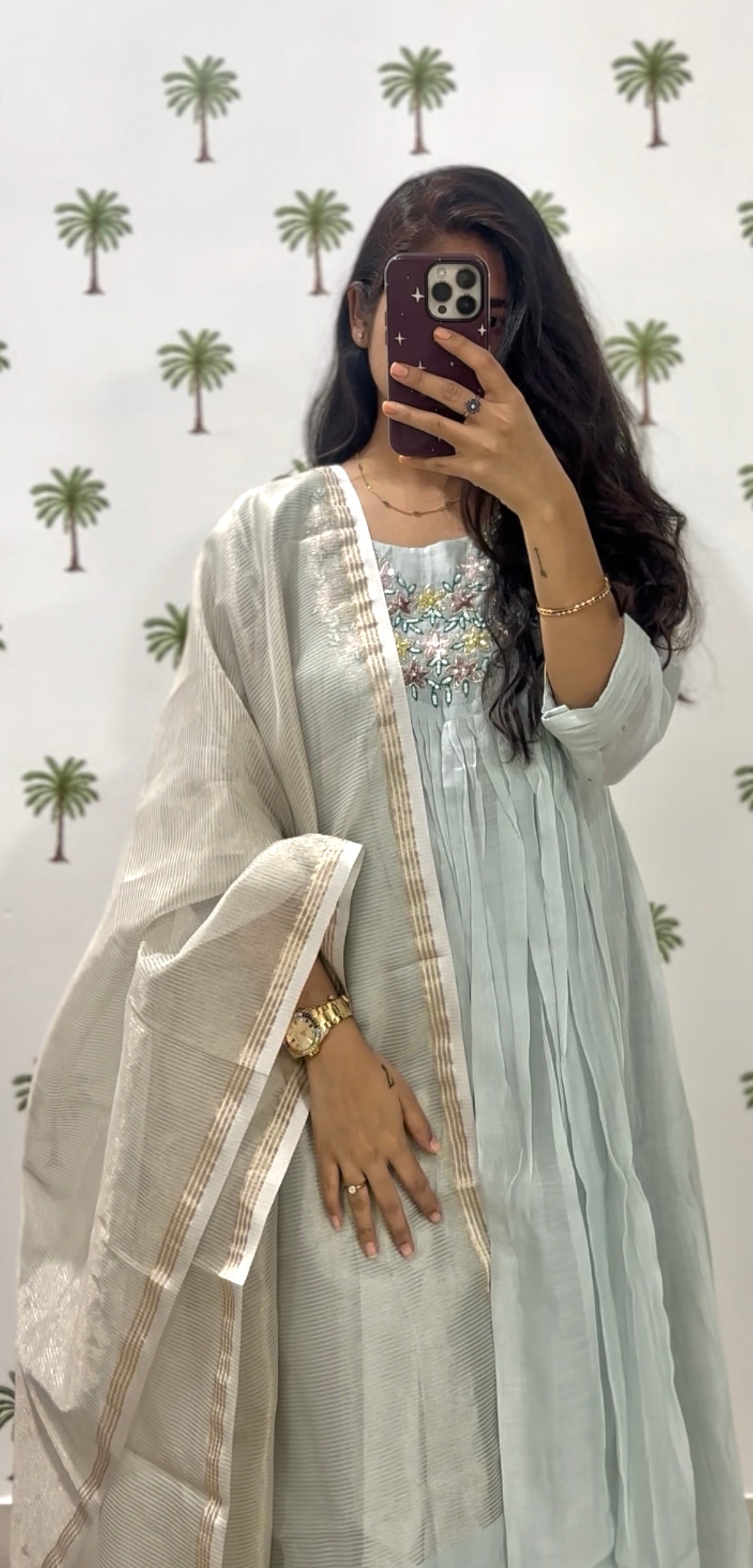 Mint Whisper Chanderi Set