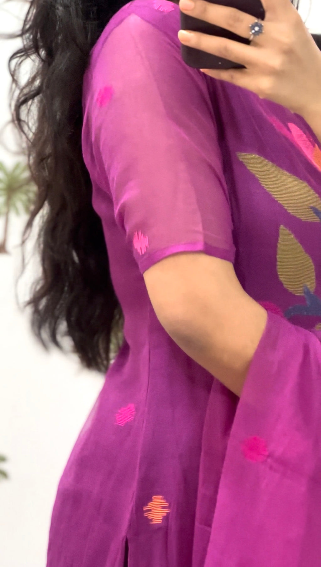 Kushboo lotus jamdhani silk set