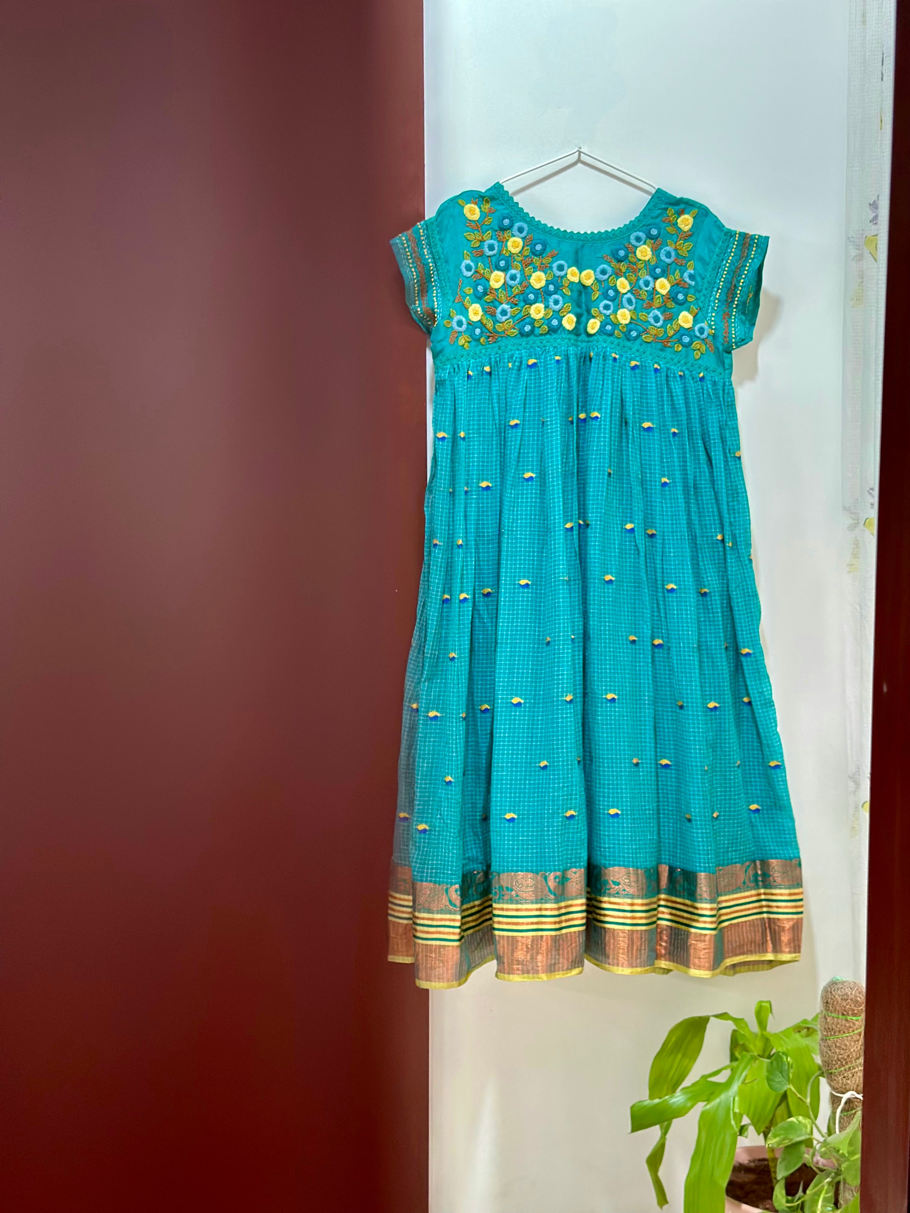 Teal Vintage Bloom Dress