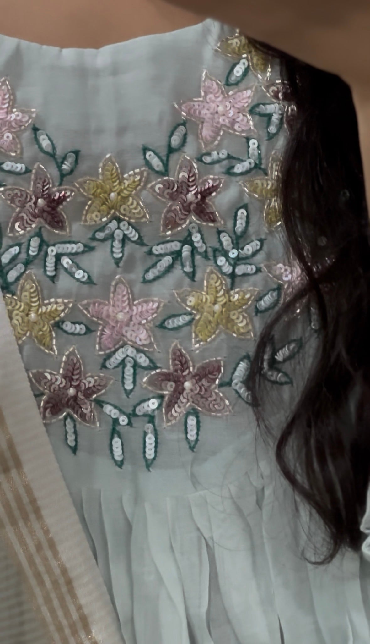 Mint Whisper Chanderi Set