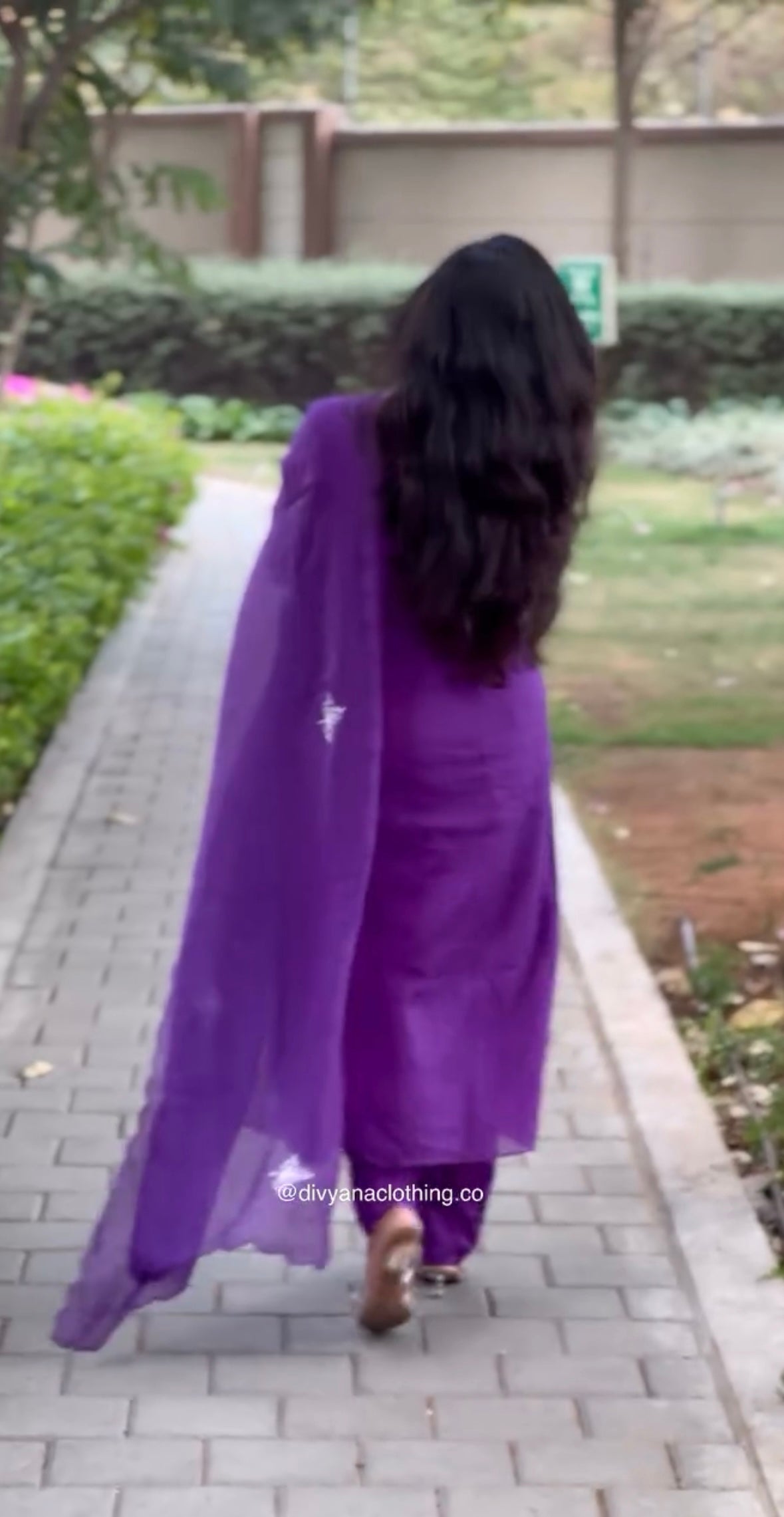 Purple kota doria applique work set