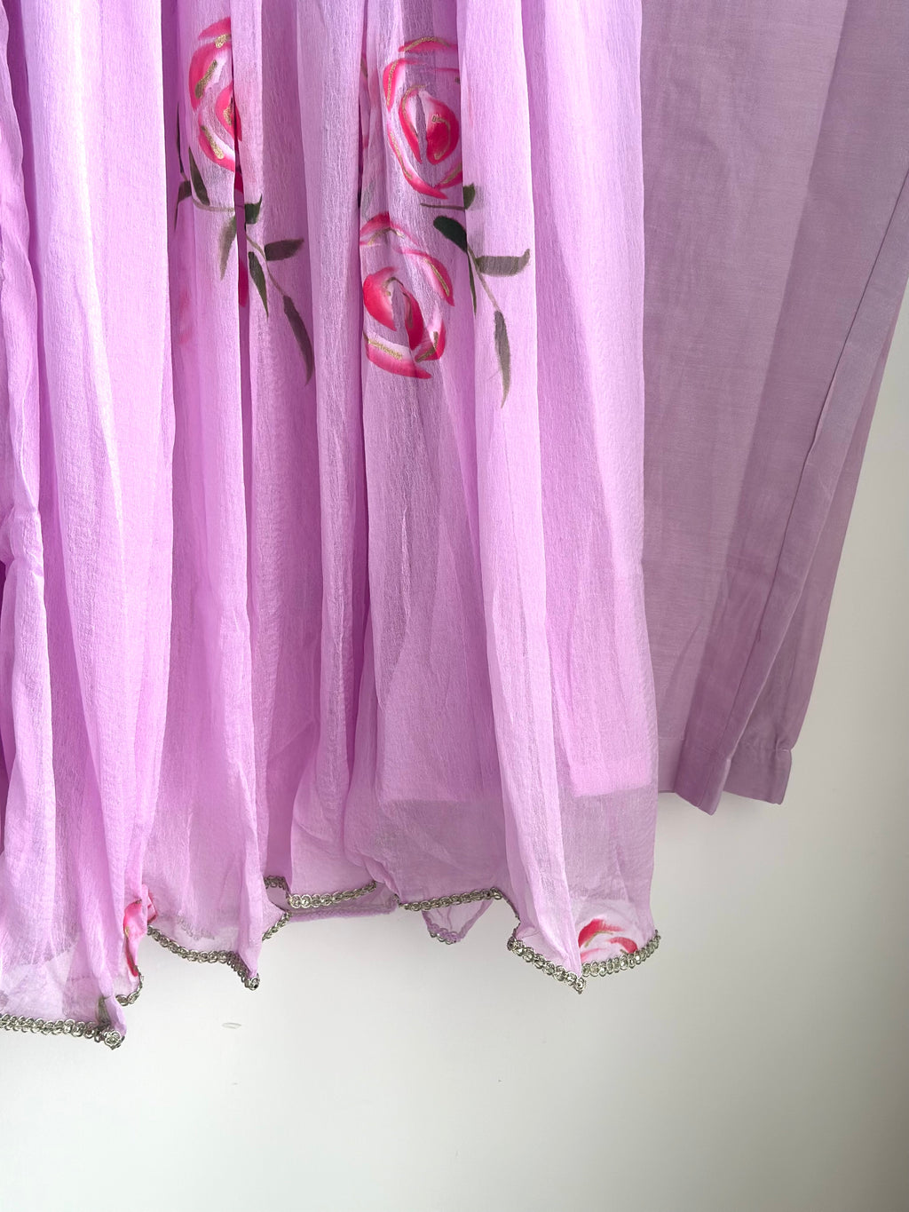 Cherry blossom chiffon anarkali set