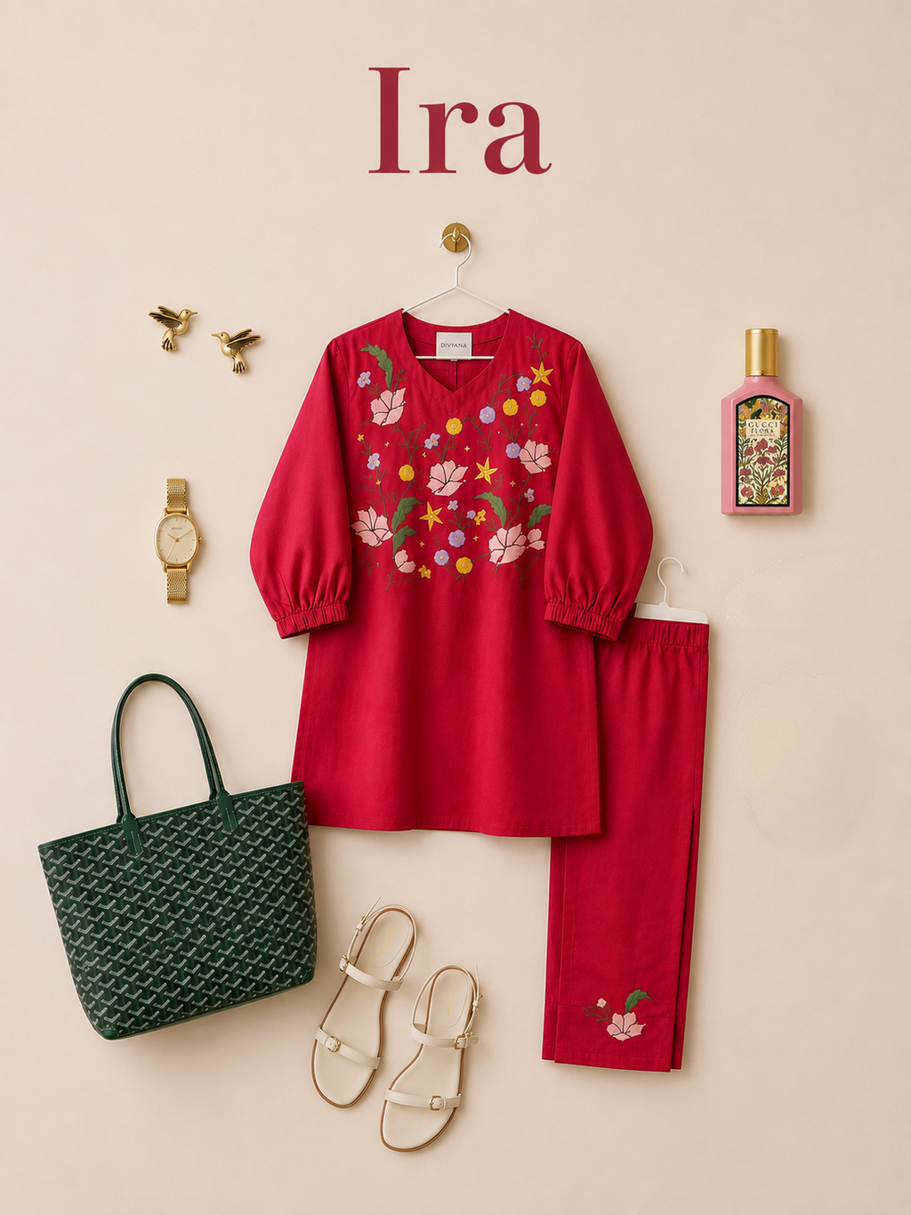 Ira Embroidered Cotton Co-ord Set