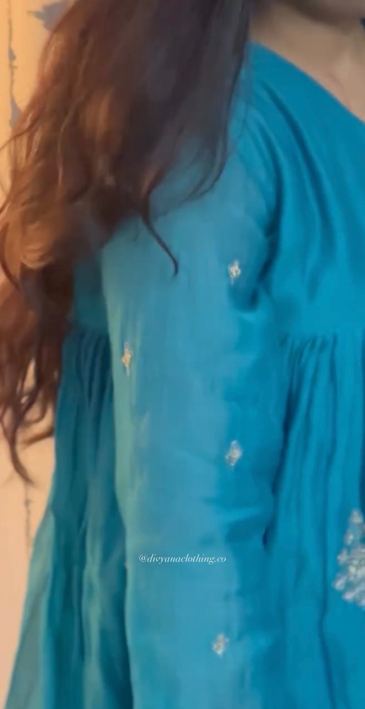 Neelambari teal chanderi embroidey set