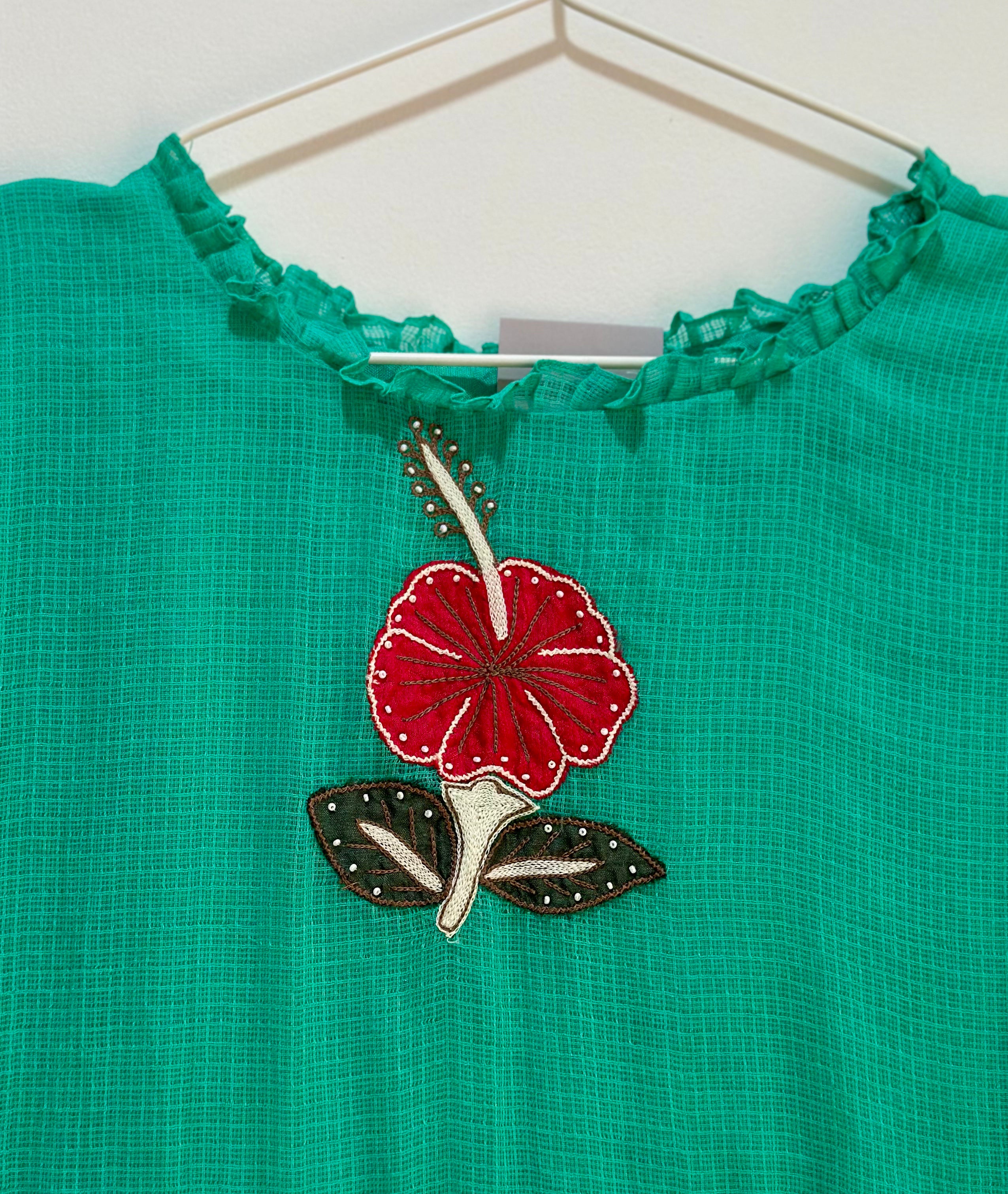 Mint Hibiscus Kota Dress