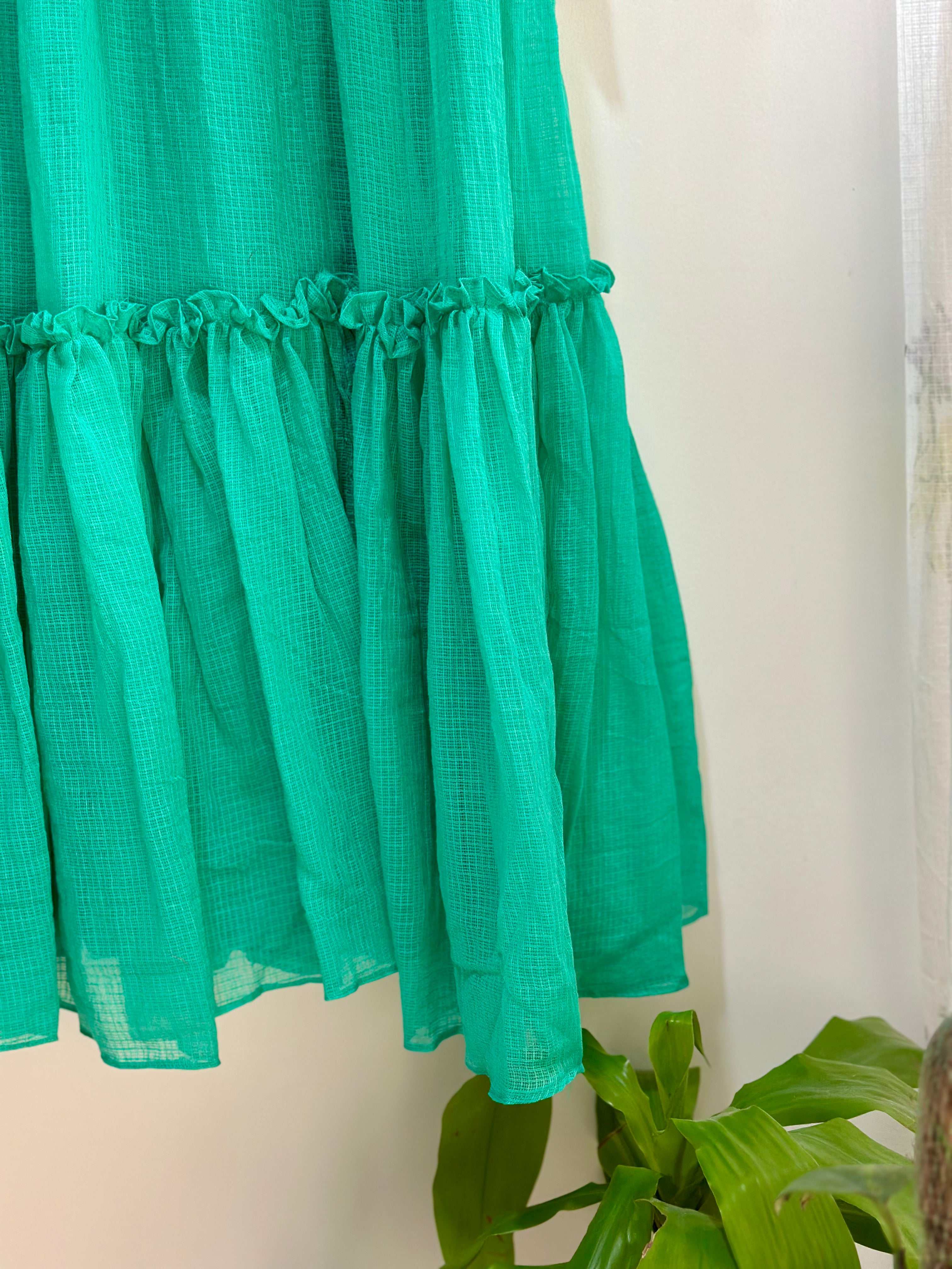 Mint Hibiscus Kota Dress