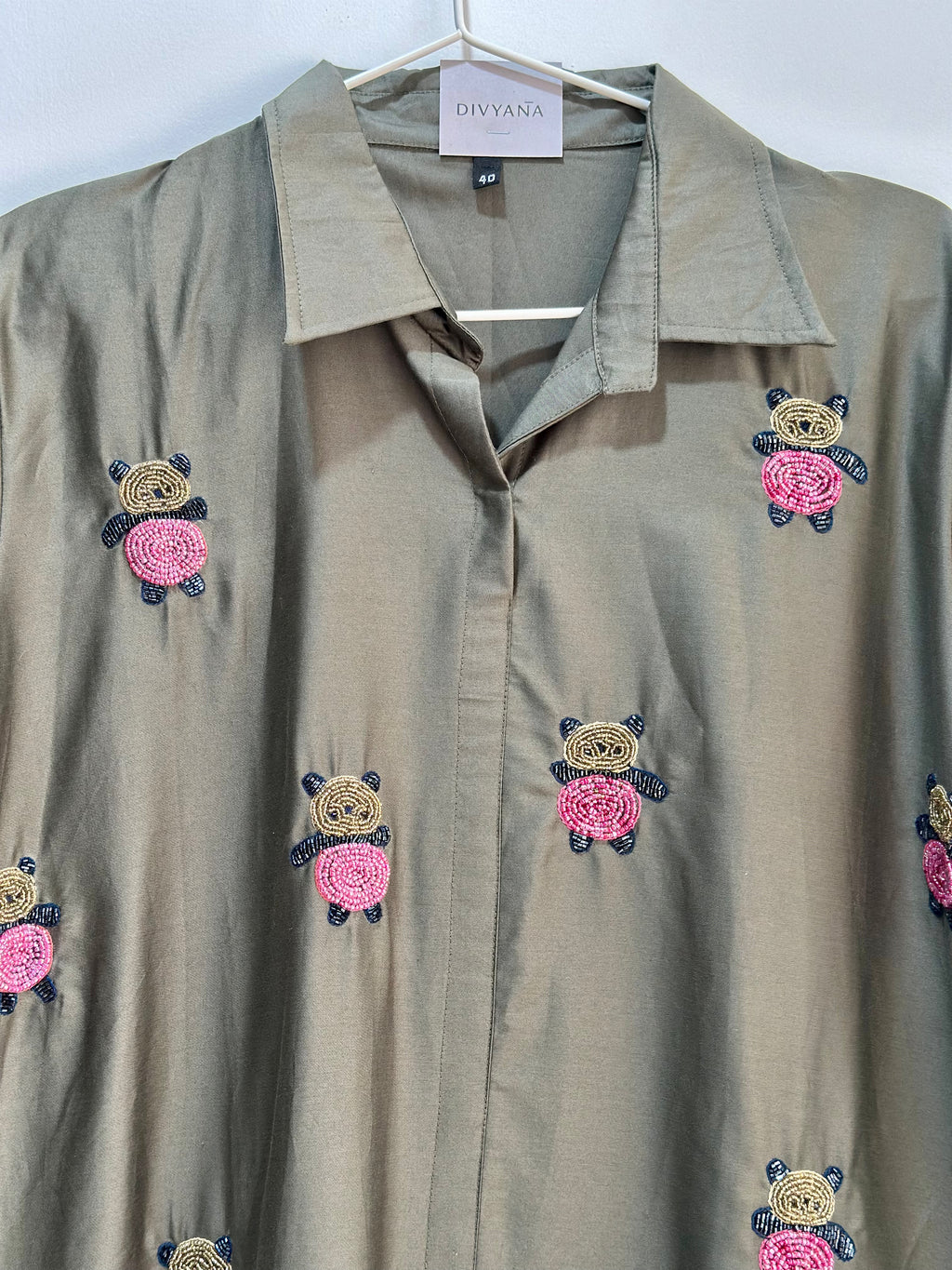 Playful Panda Embroidered Dress