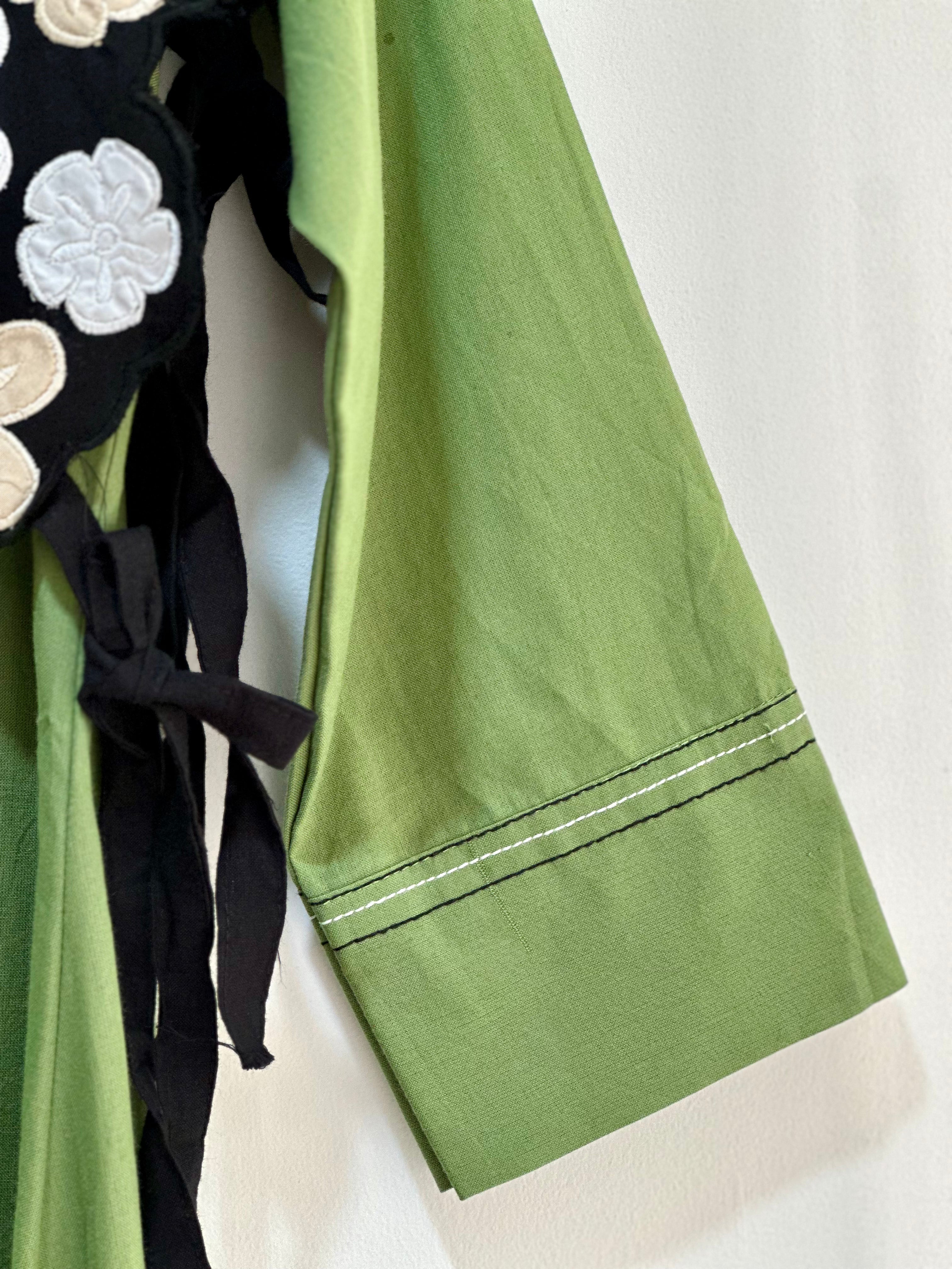 Green Side Tie Dress