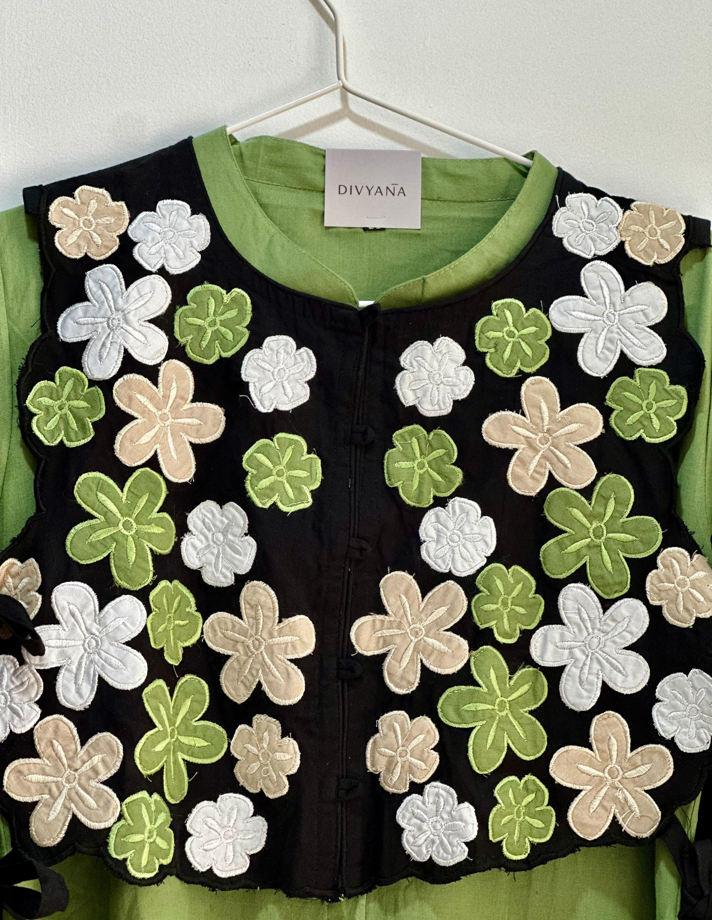 Green Side Tie Dress