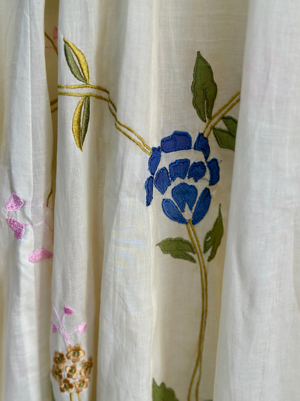 Cream Blossom Cotton Dress