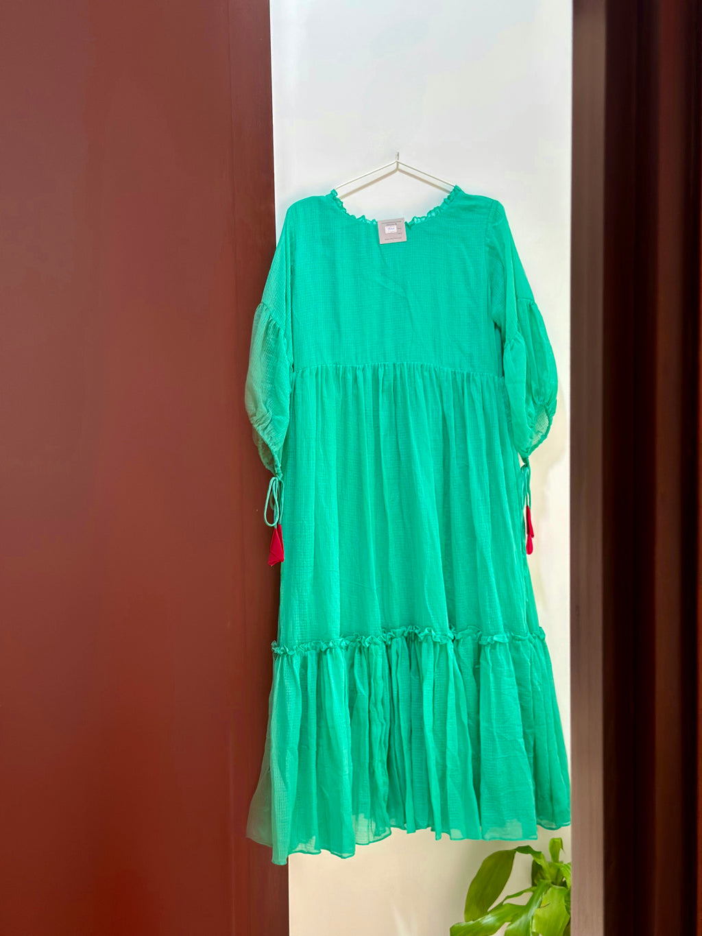 Mint Hibiscus Kota Dress