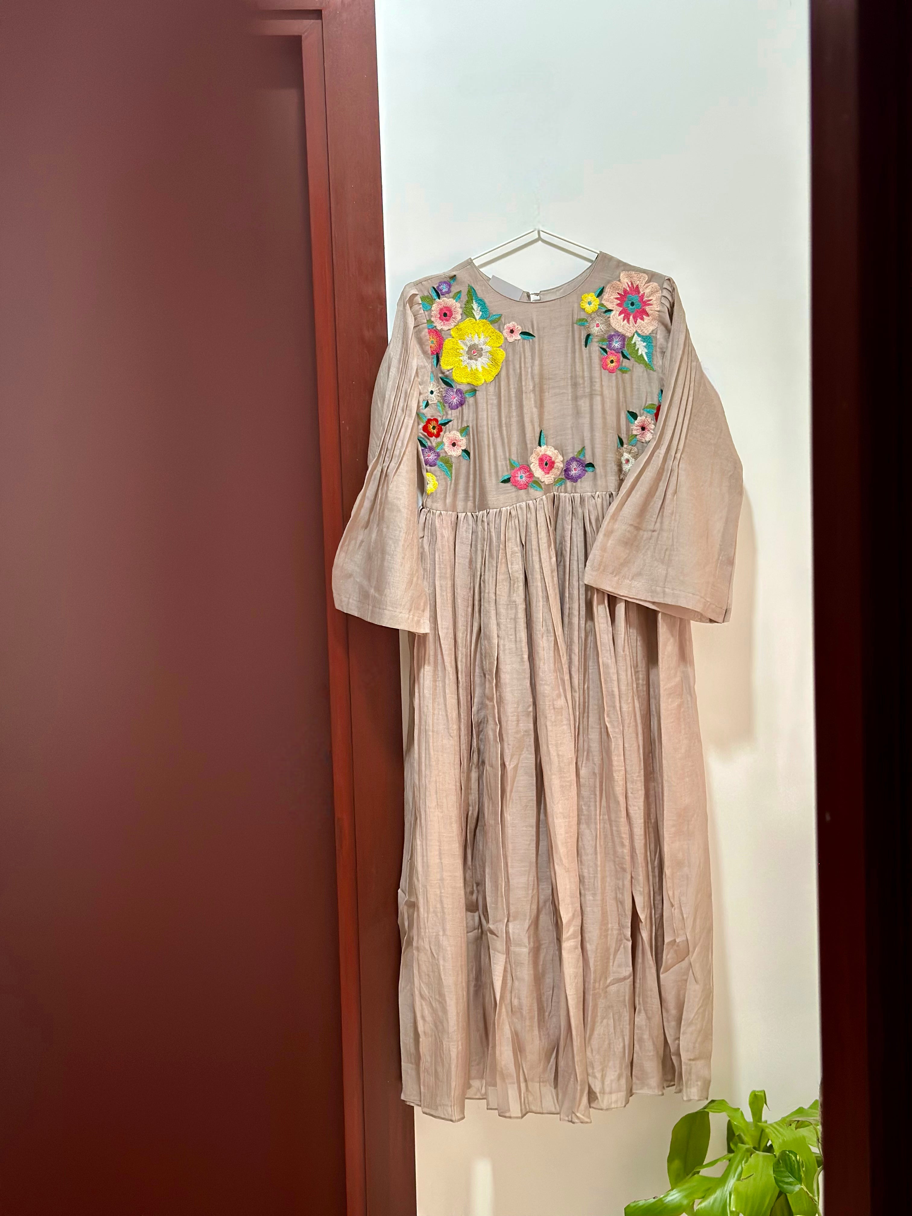 Soft Stone Chanderi Dress