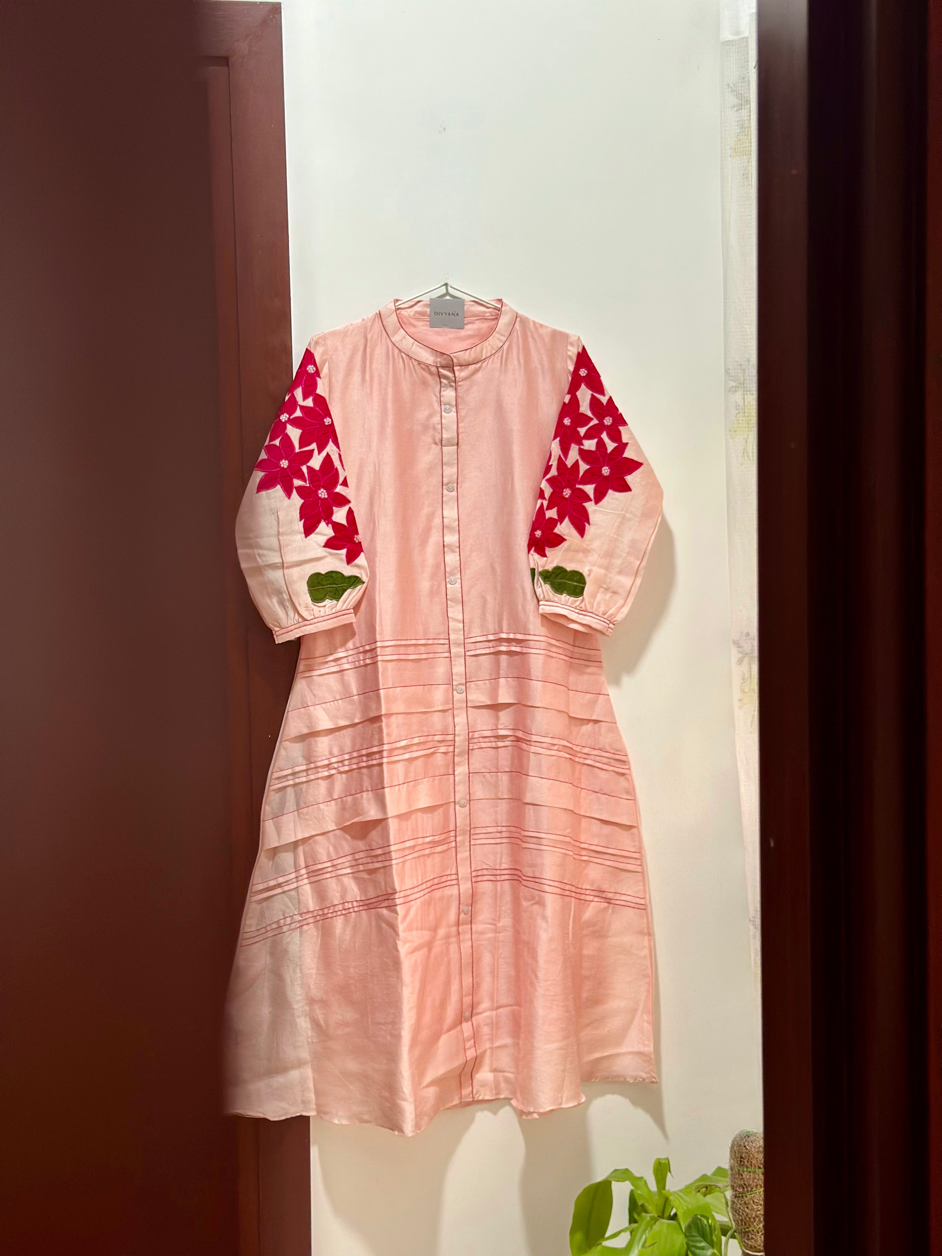 Rose Mist Chanderi Dress