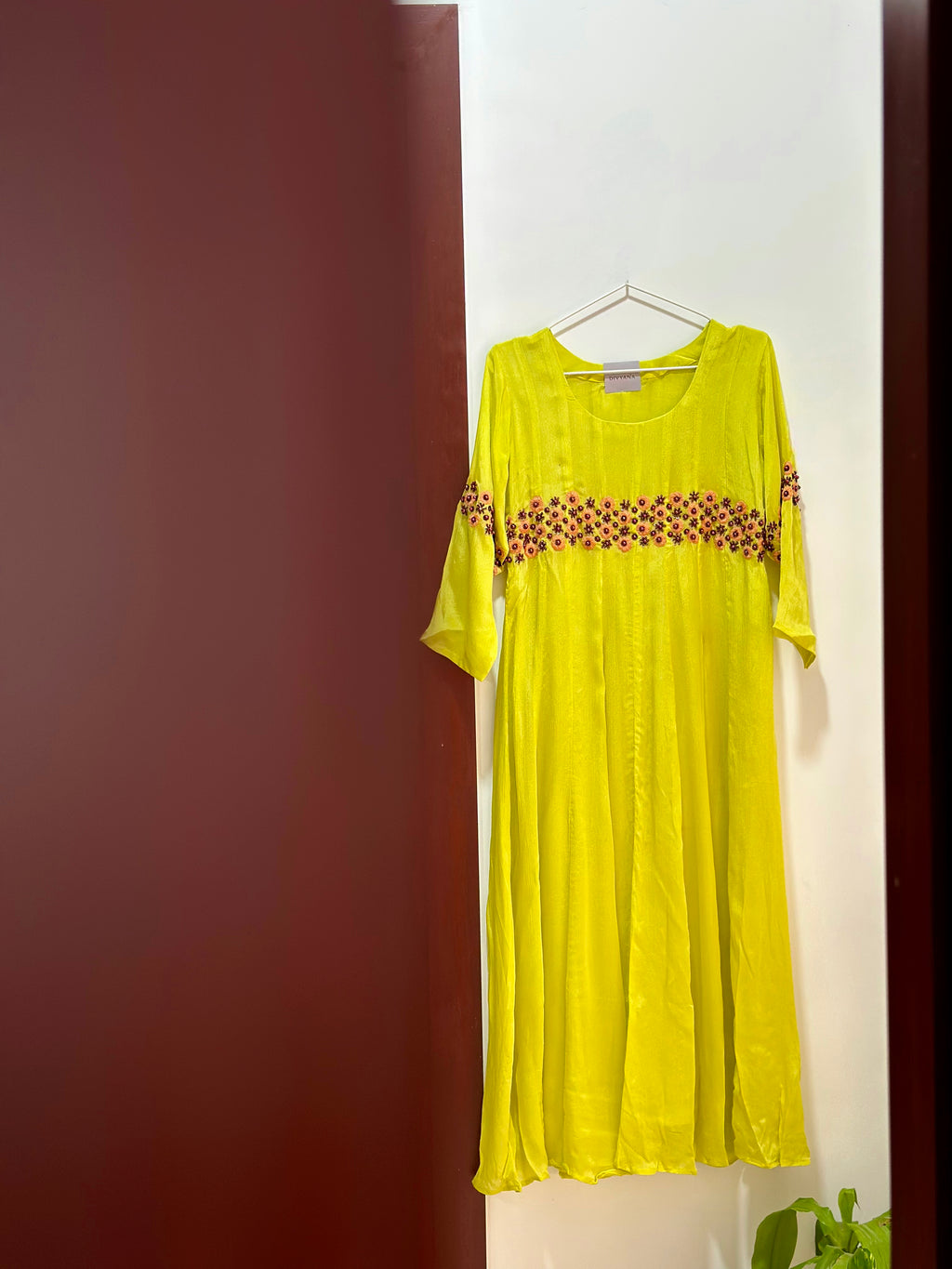 Lime Green Bloom Chinnon Dress