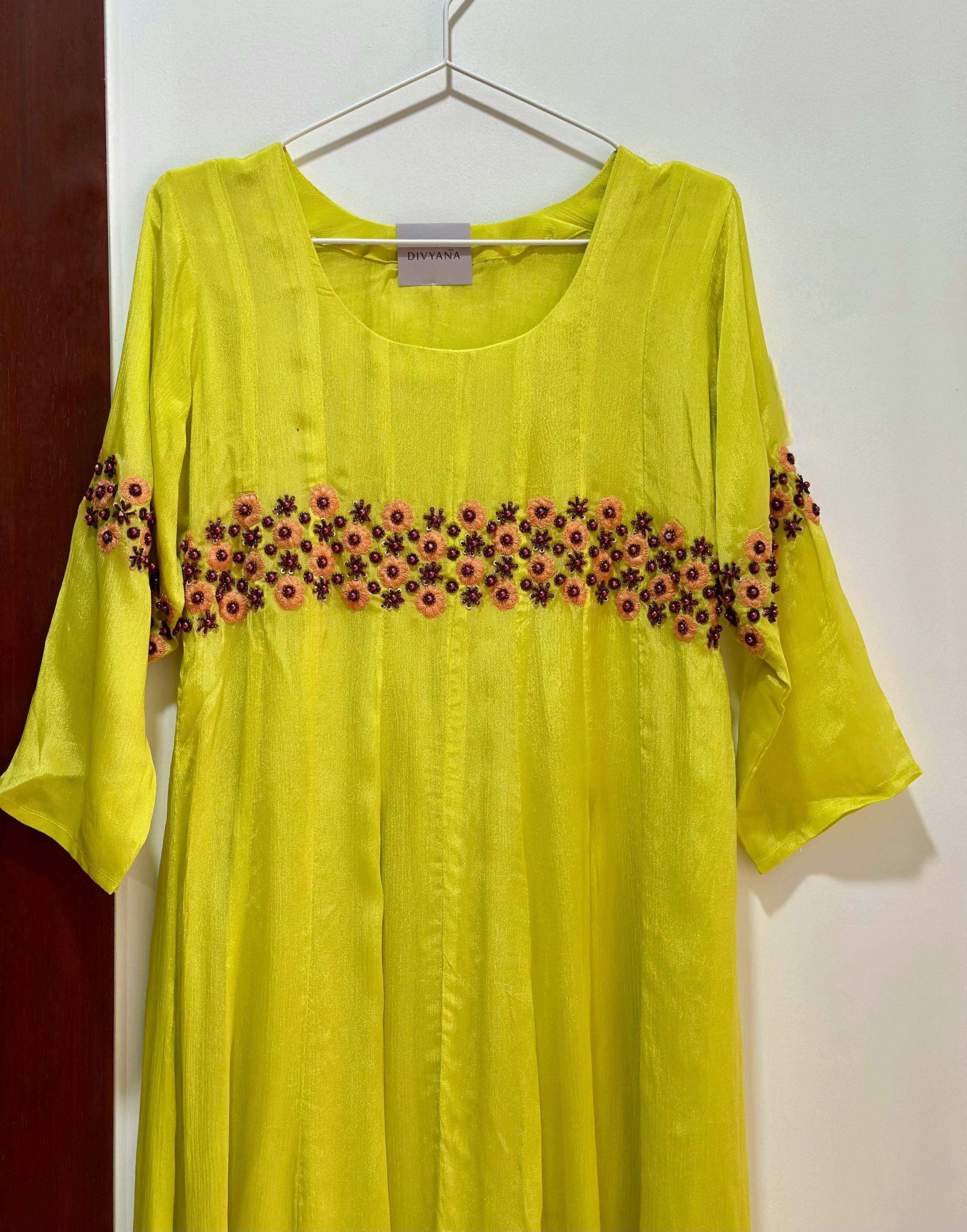 Lime Green Bloom Chinnon Dress
