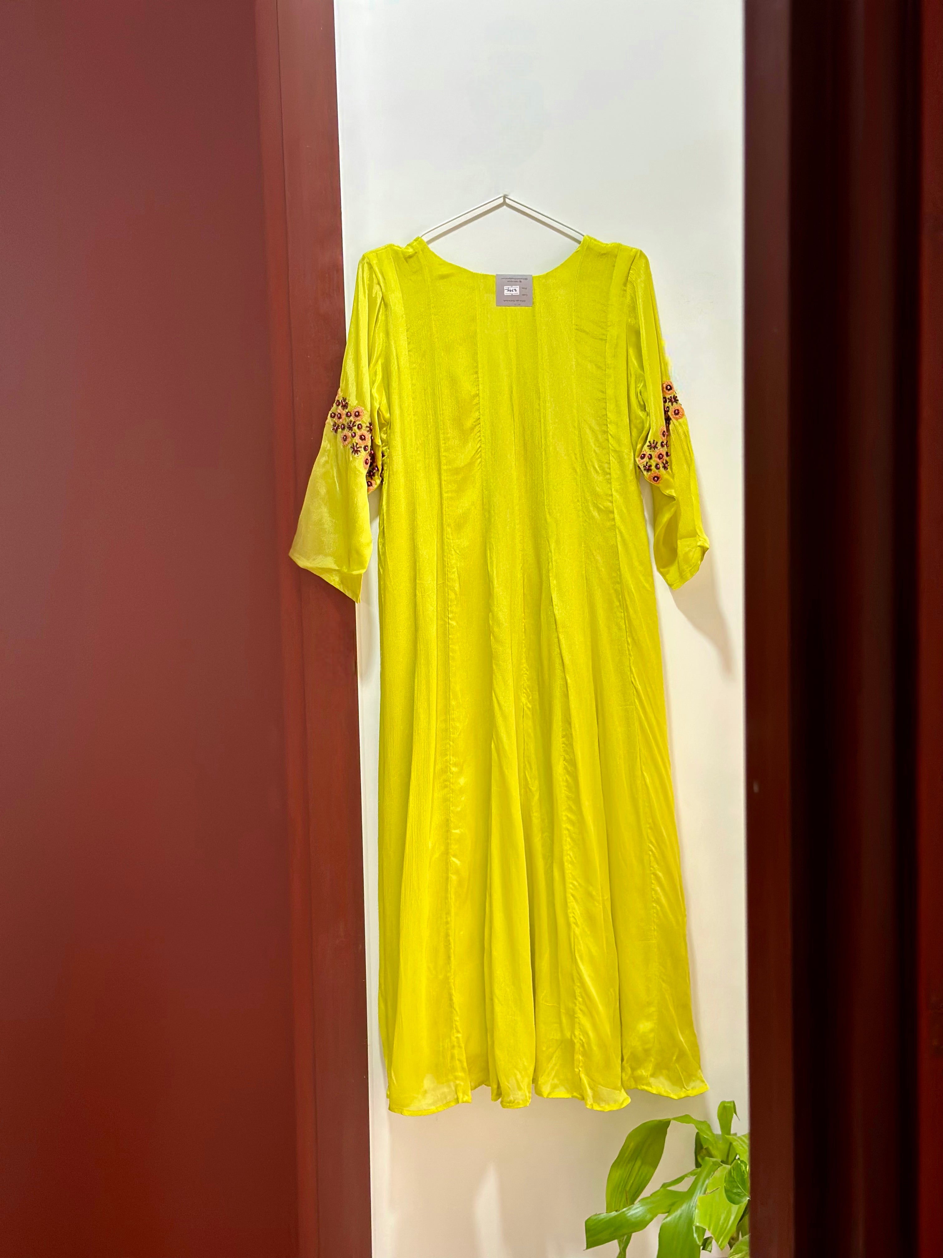 Lime Green Bloom Chinnon Dress