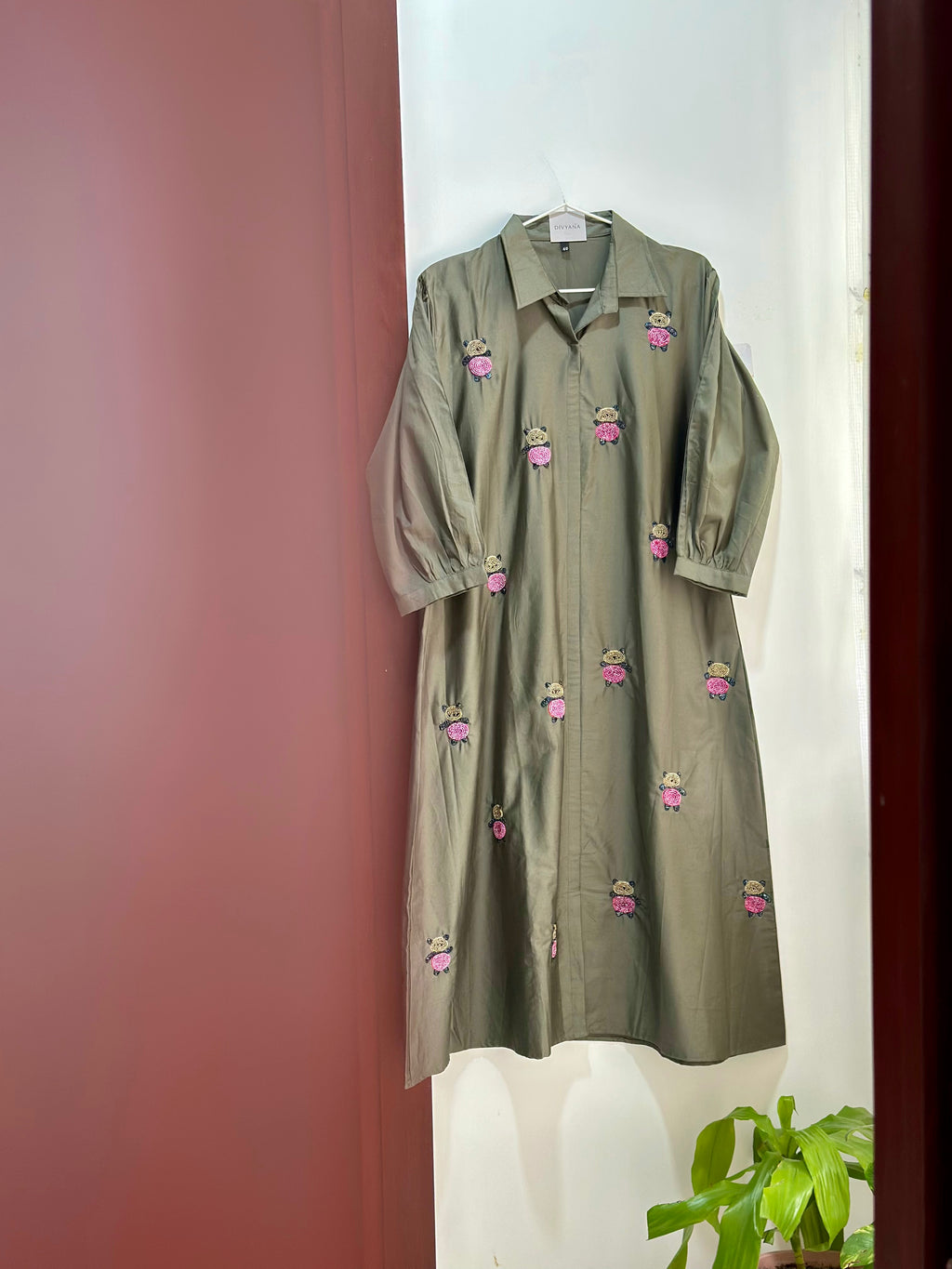 Playful Panda Embroidered Dress