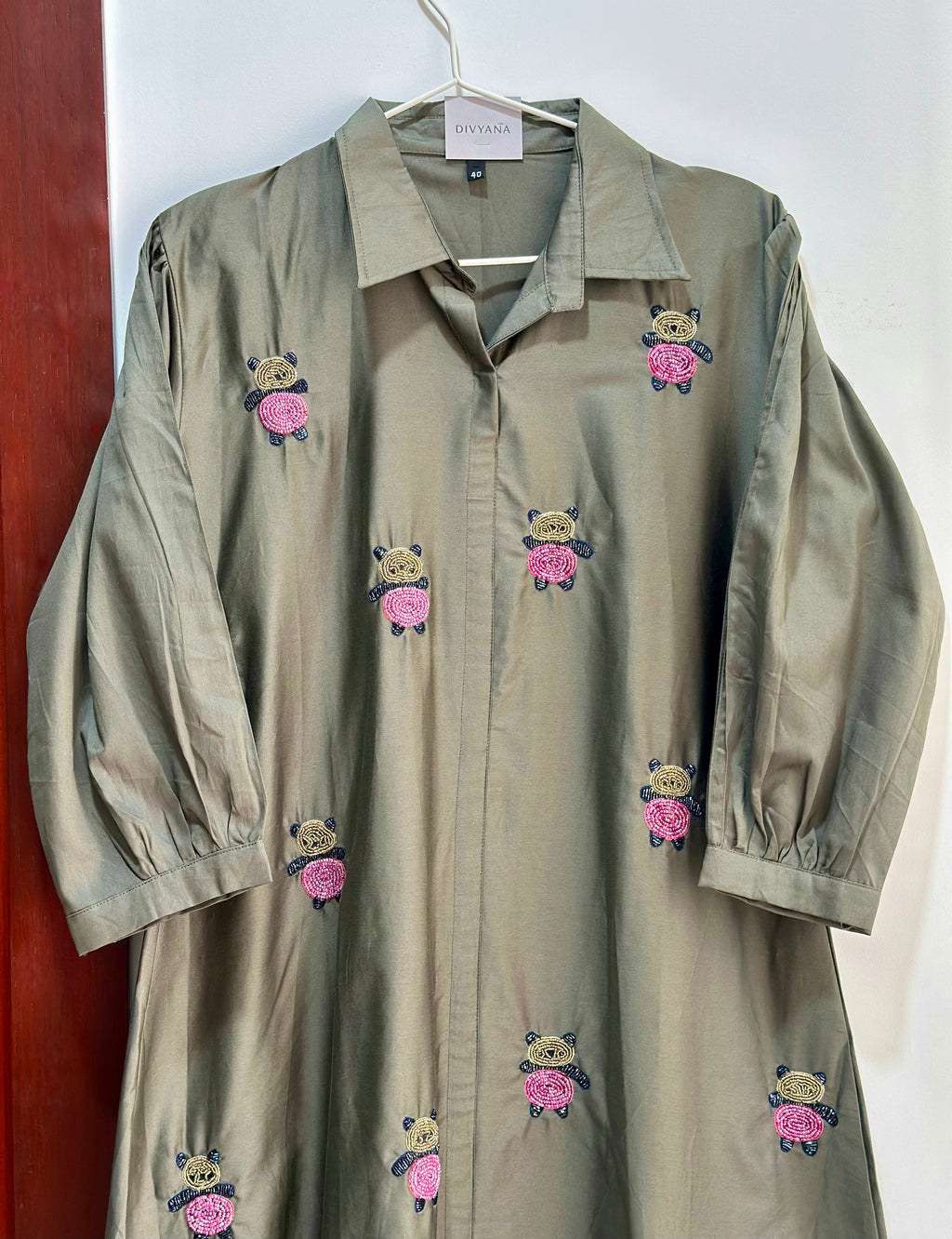 Playful Panda Embroidered Dress