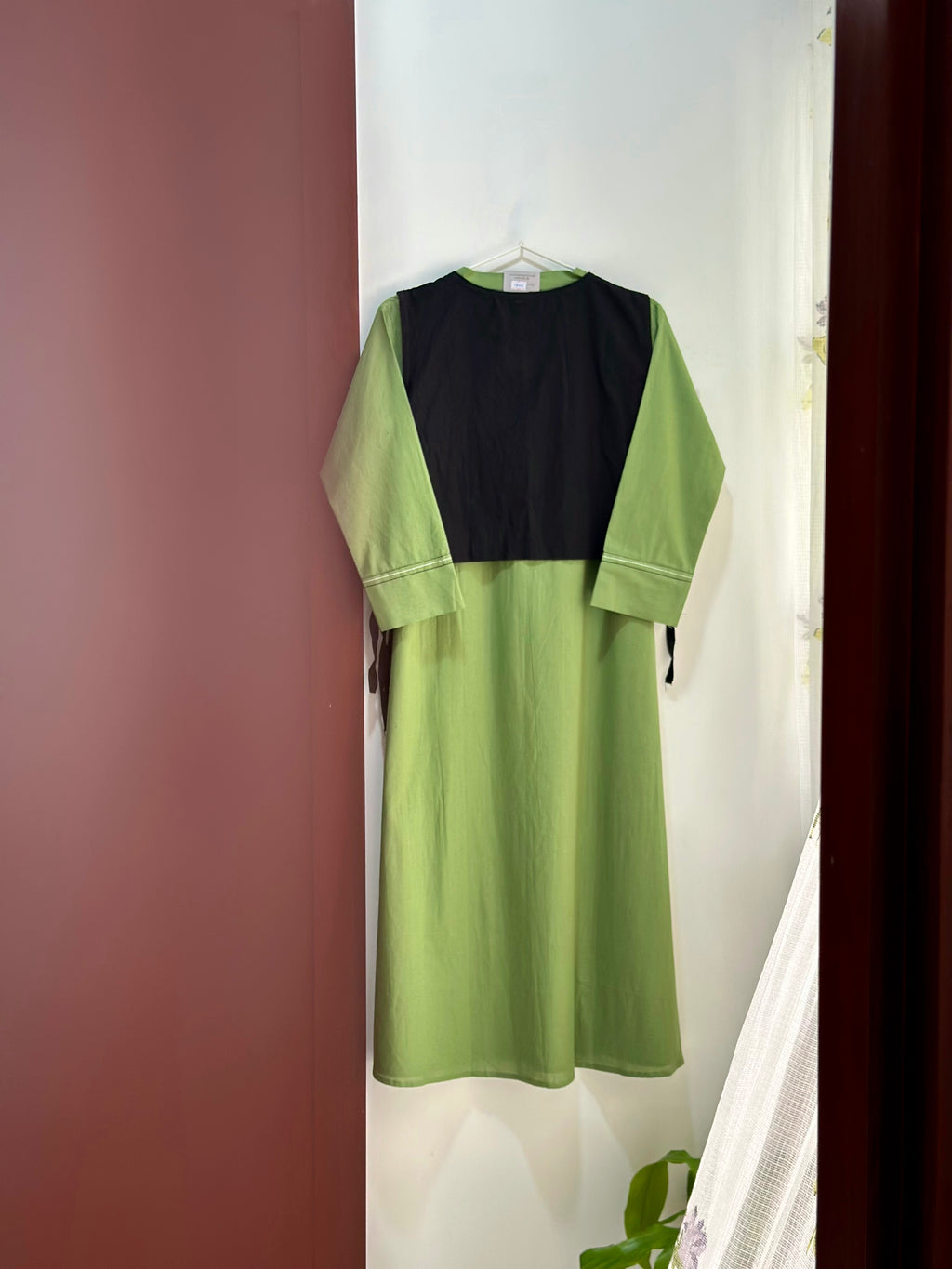 Green Side Tie Dress