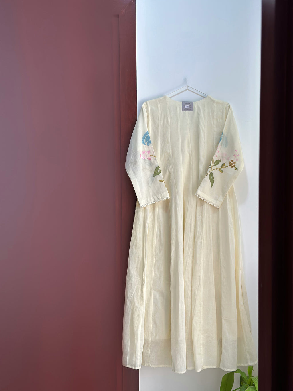 Cream Blossom Cotton Dress