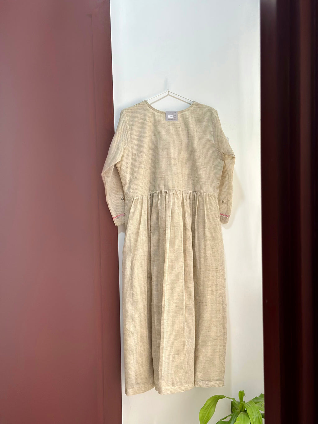 Madhubala-Inspired Beige Kota Dress