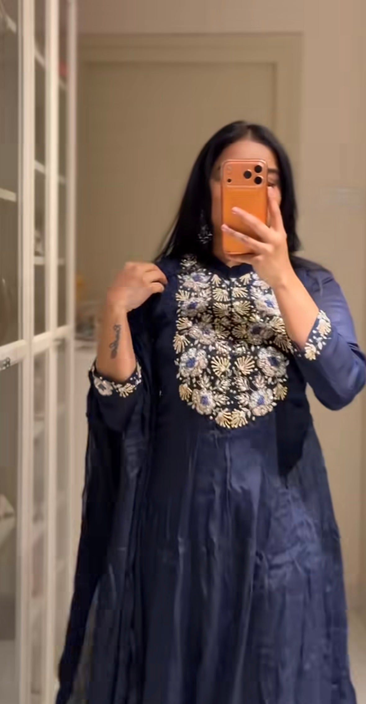 Tarini midnight blue anarkali