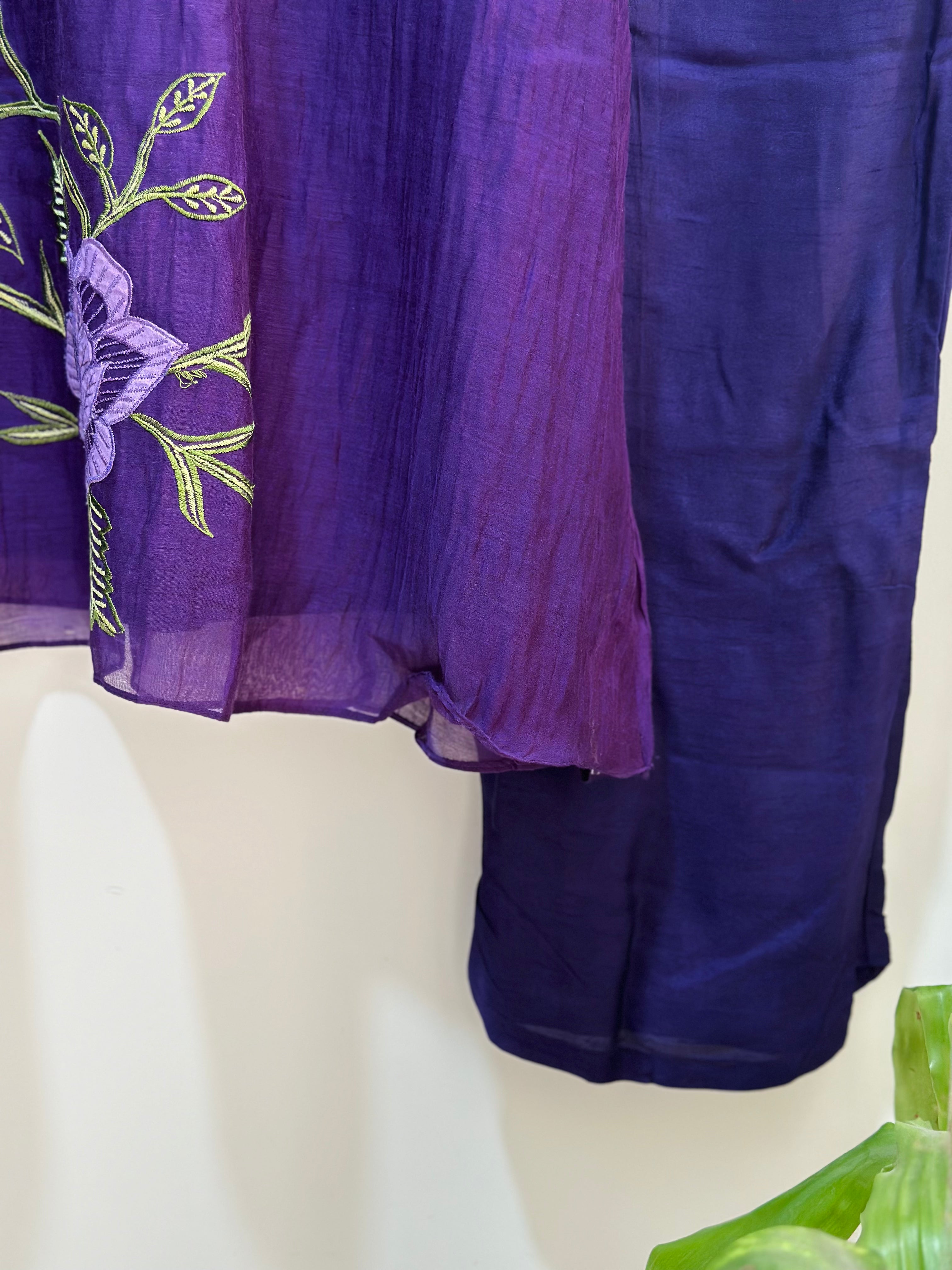 Amethyst crystal Chanderi Co-ord Set