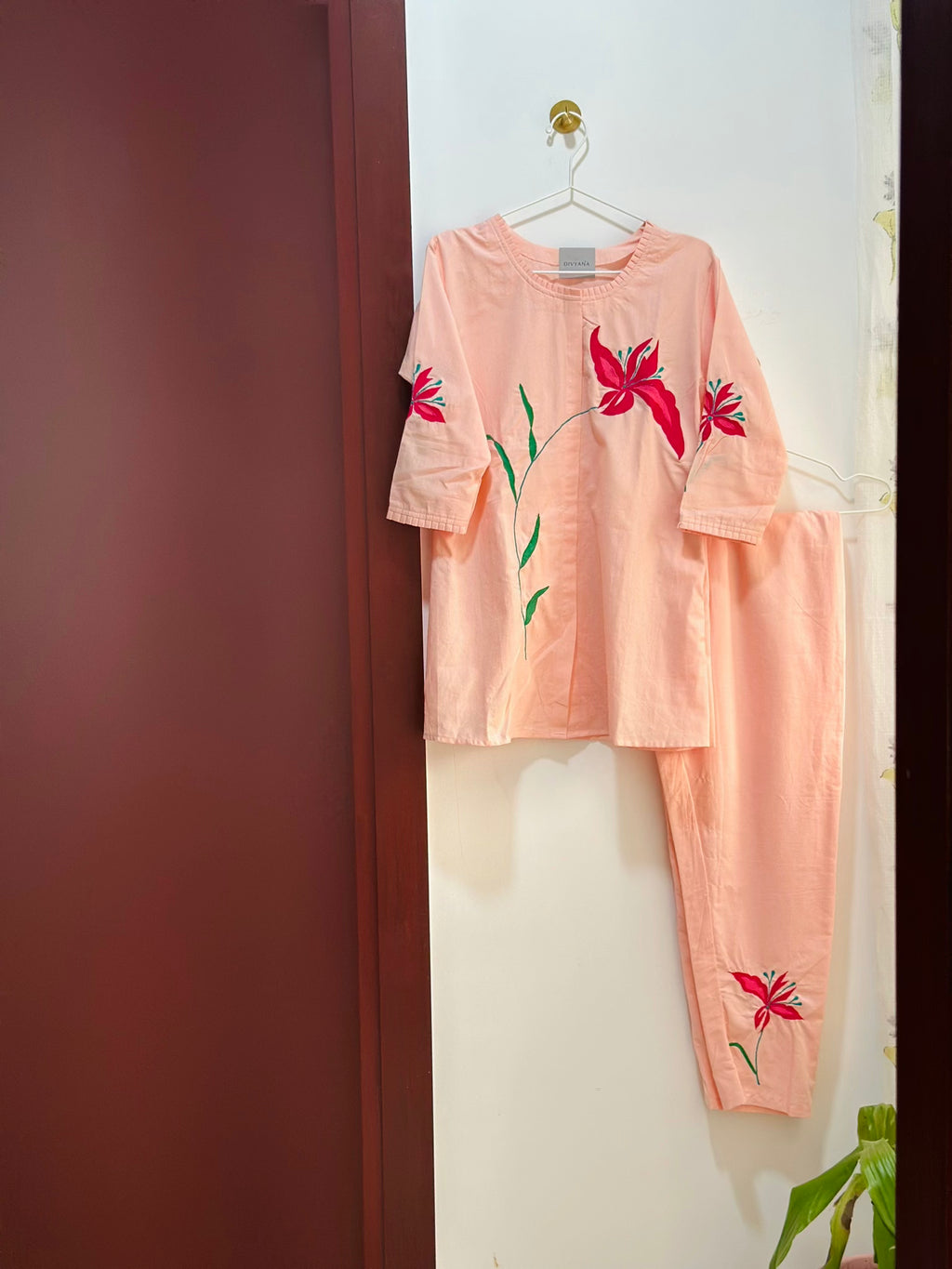 Coral Bloom Cotton Co-ord Set