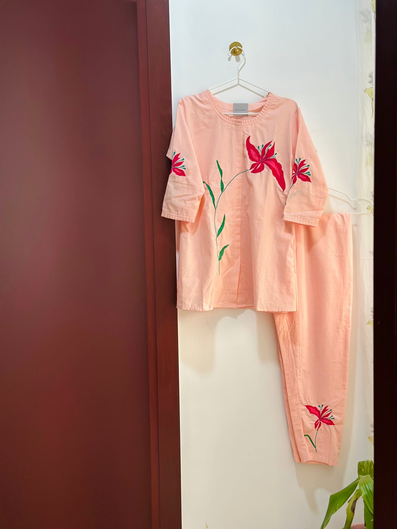 Coral Bloom Cotton Co-ord Set