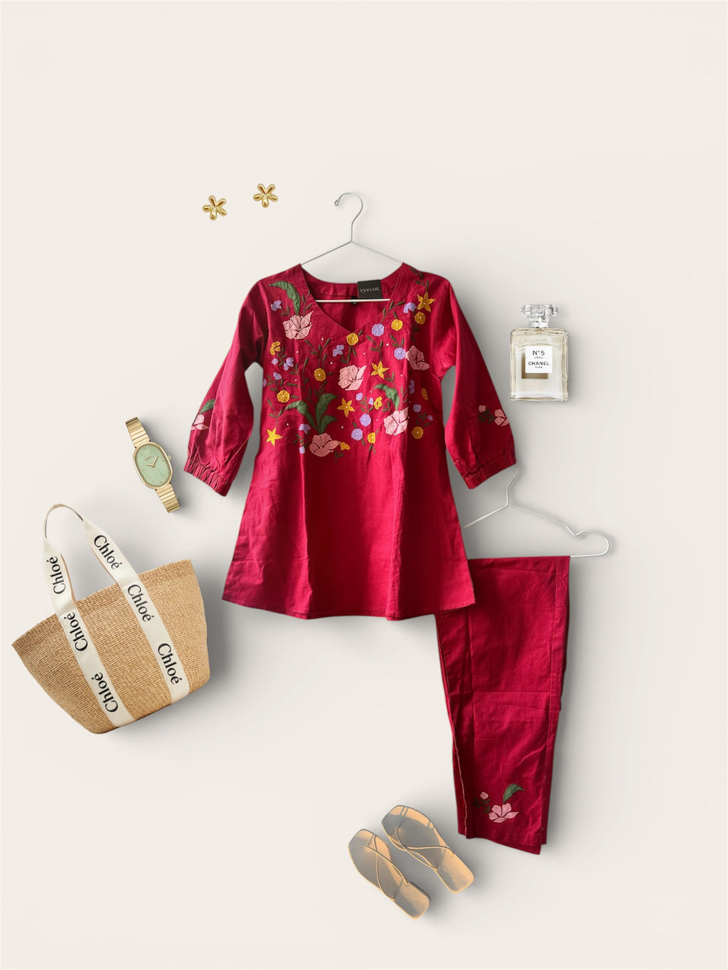 Ira Embroidered Cotton Co-ord Set